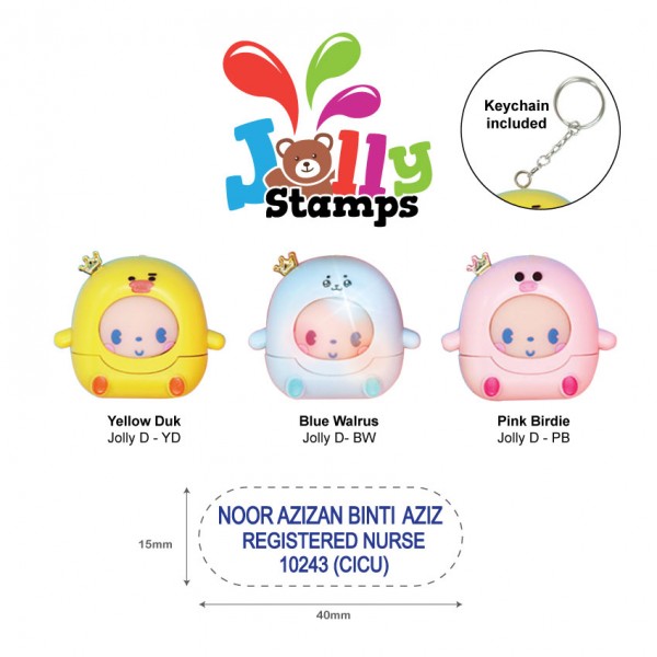 Jolly Stamp Puffy Series D with keychain 40x15mm